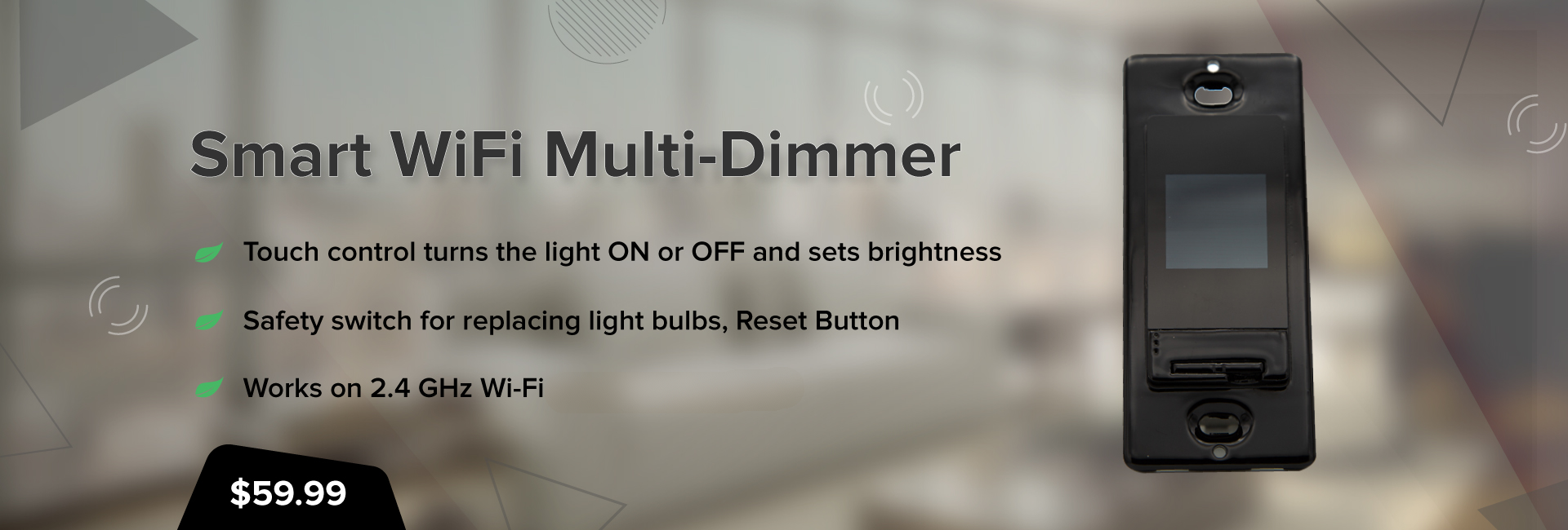 Smart WiFi Multi-Dimmer Black